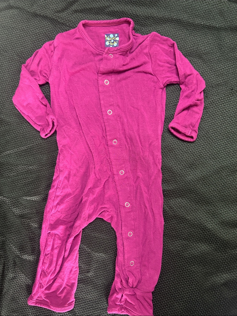 Kickee Pants Bright Magenta Snap-Front One-Piece Bodysuit